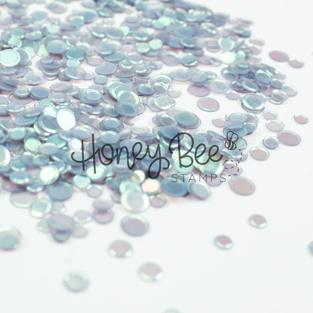 Lost Lake - No Hole Sequins - Pale Blue Gray Iridescent Confetti Mix