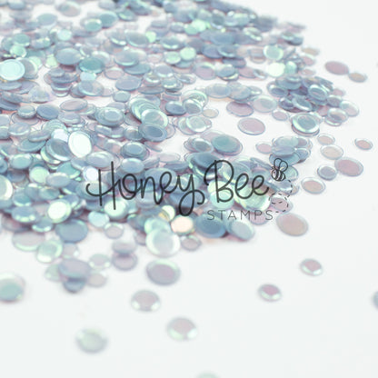 Lost Lake - No Hole Sequins - Pale Blue Gray Iridescent Confetti Mix