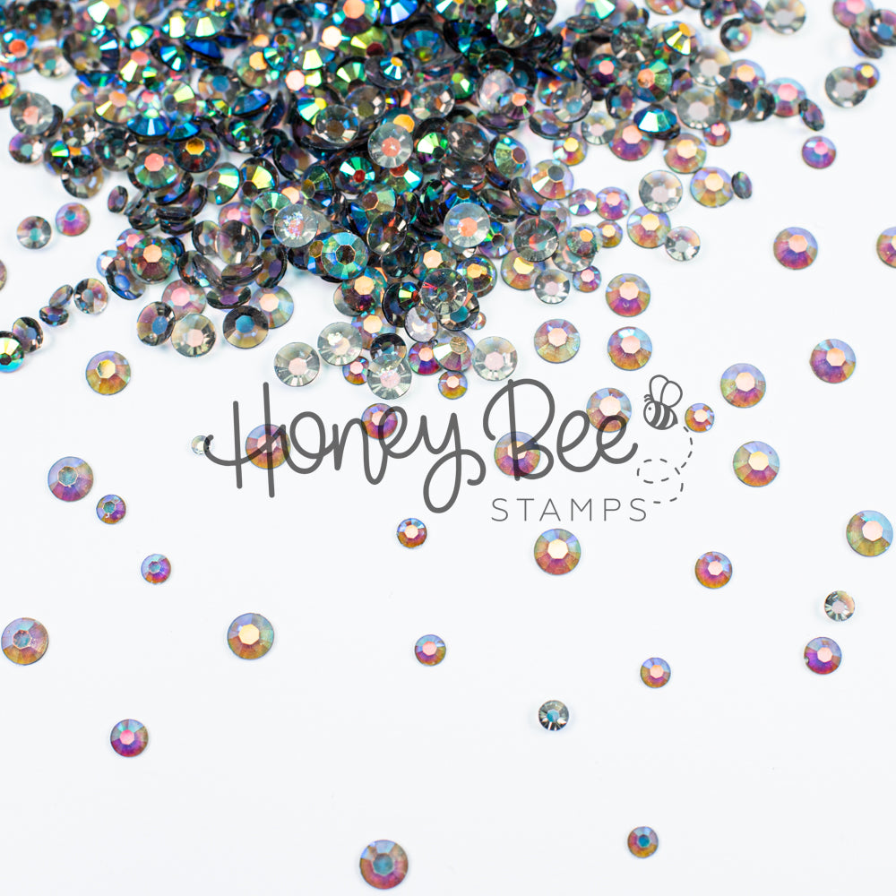 Field - Flat Back Rhinestone Emerald and Teal AB Mix 2mm to 5mm size