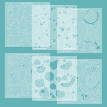 Fruit Medley - 6"x6" Set of 6 Background Layering Stencils