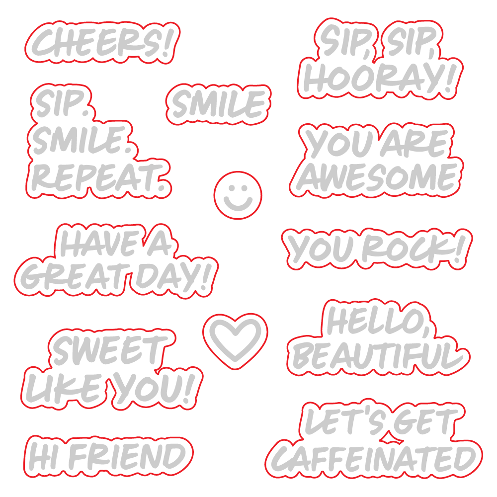 Sip. Smile. Repeat. - Honey Cuts - Coordinating Dies