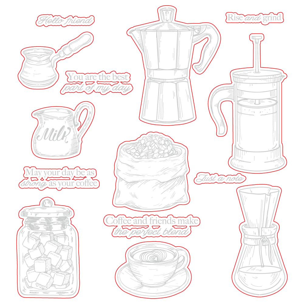 Rise And Grind - Honey Cuts - Coordinating Dies