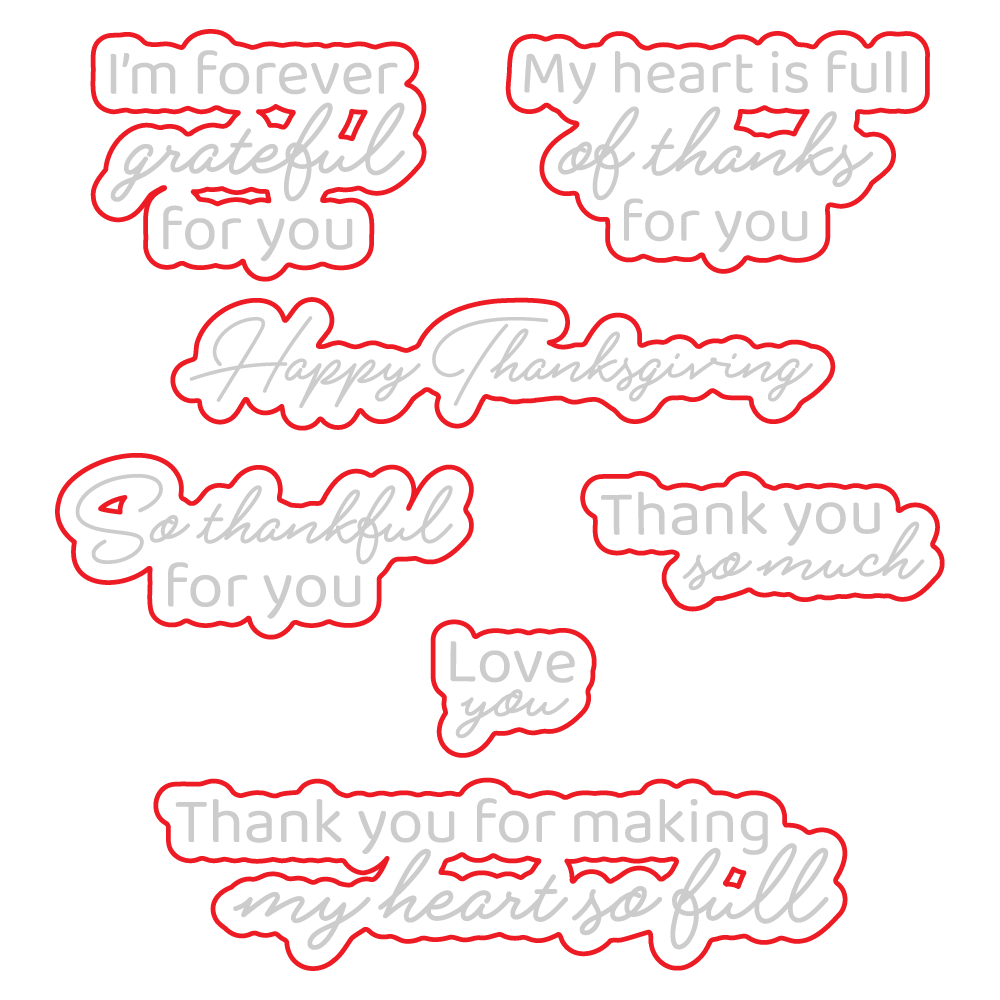 Forever Grateful - Honey Cuts - Coordinating Dies