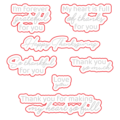 Forever Grateful - Honey Cuts - Coordinating Dies