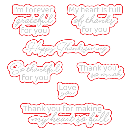 Forever Grateful - Honey Cuts - Coordinating Dies