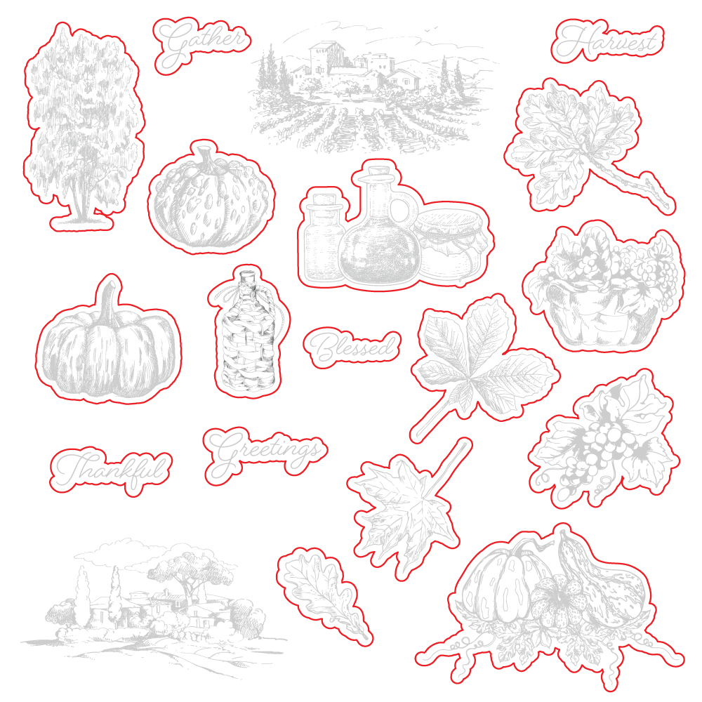 Gallery Wall: Fall - Honey Cuts - Coordinating Dies