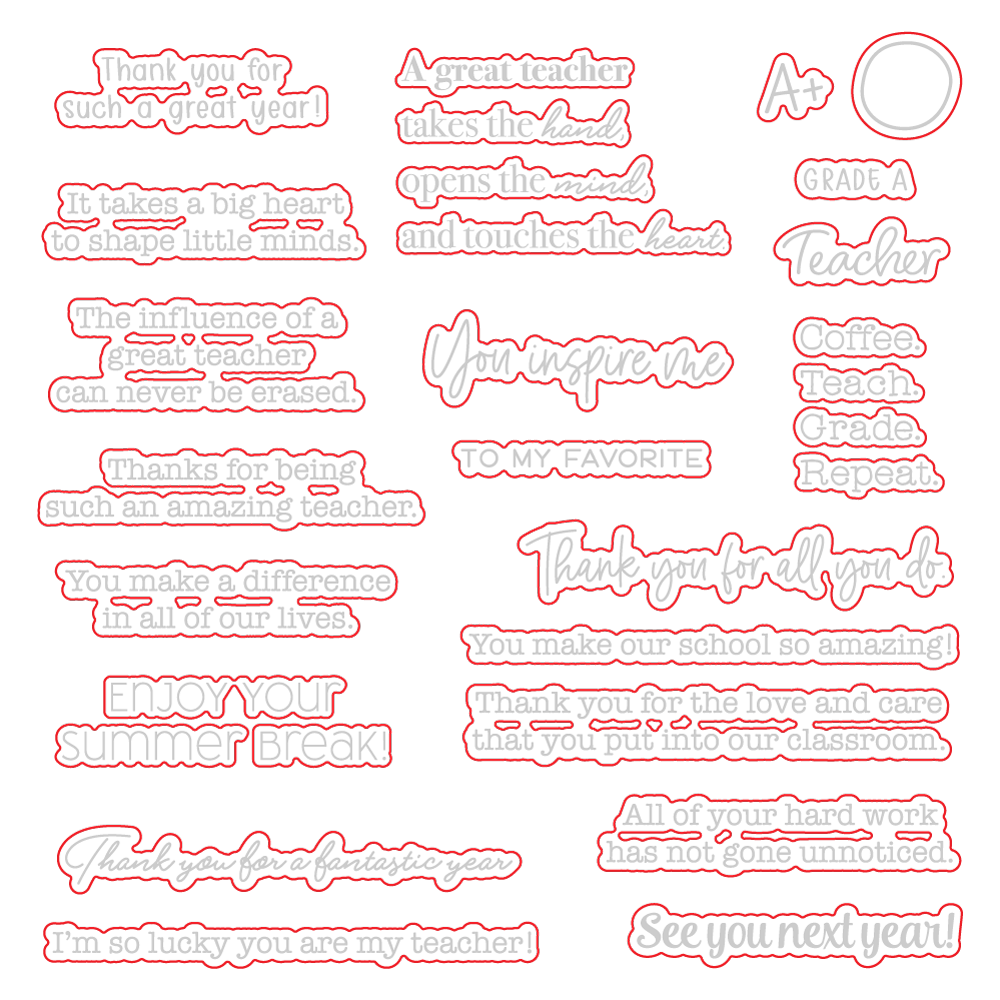 Grade A Teacher - Honey Cuts - Coordinating Dies