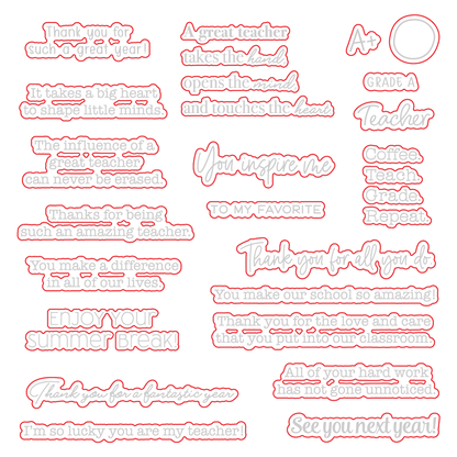 Grade A Teacher - Honey Cuts - Coordinating Dies