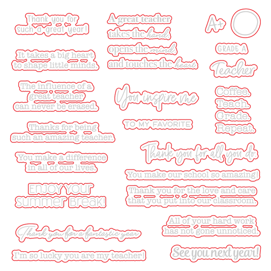 Grade A Teacher - Honey Cuts - Coordinating Dies