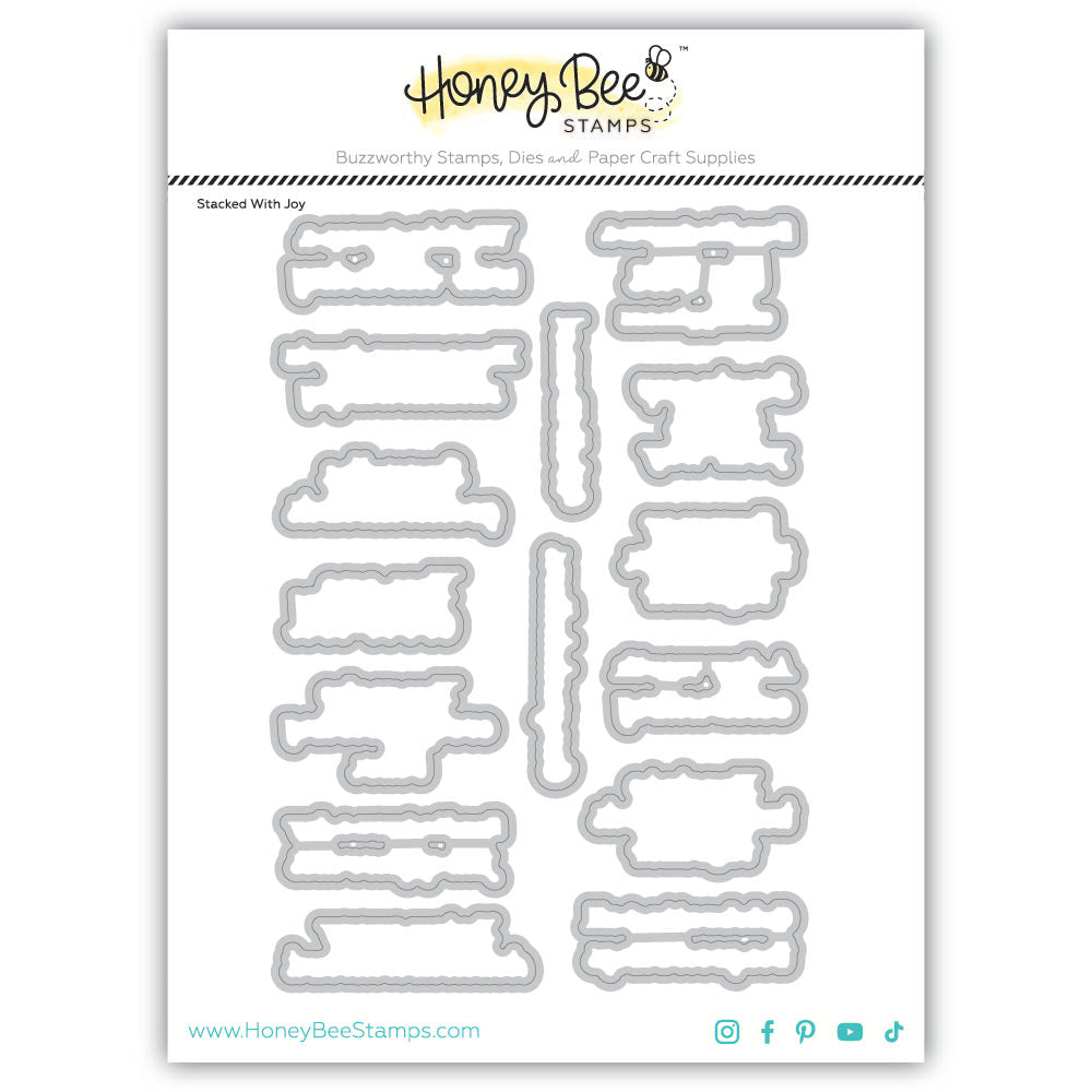 Set of Honey Bee Stamps die-cut shapes on a white background