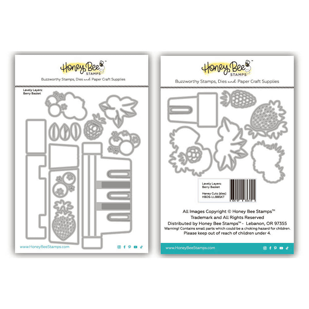 Two Honey Bee Stamps product packages with die-cut shapes on a white background