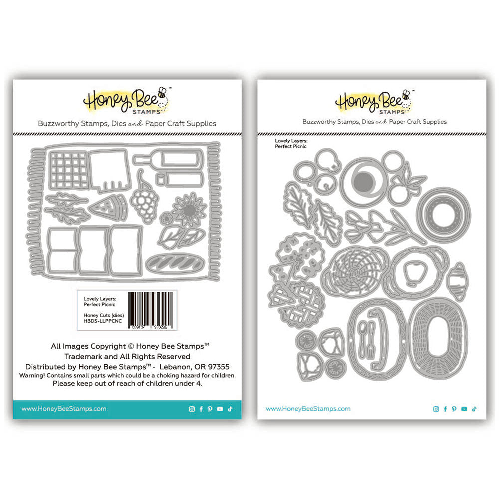 Honey Bee Stamps stamp set packaging with illustrations on a white background