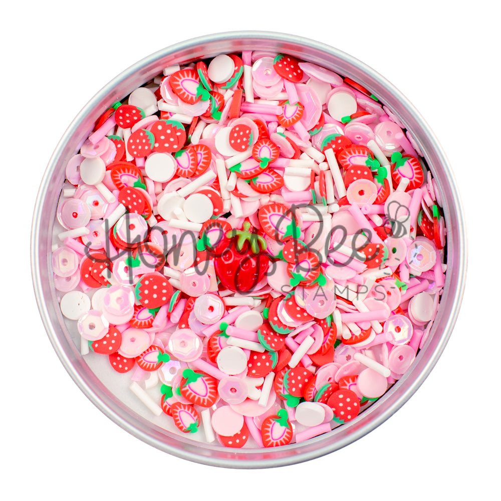 Berry Sweet - Sequin and Clay Mix Includes Special Resin Strawberry Charm