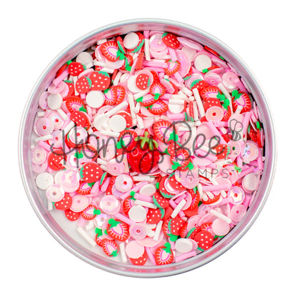 Berry Sweet - Sequin and Clay Mix Includes Special Resin Strawberry Charm