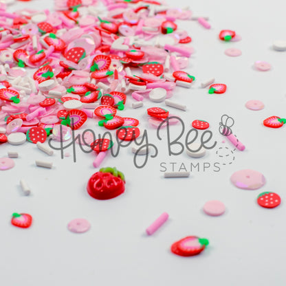 Berry Sweet - Sequin and Clay Mix Includes Special Resin Strawberry Charm