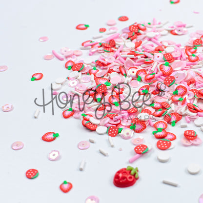 Berry Sweet - Sequin and Clay Mix Includes Special Resin Strawberry Charm