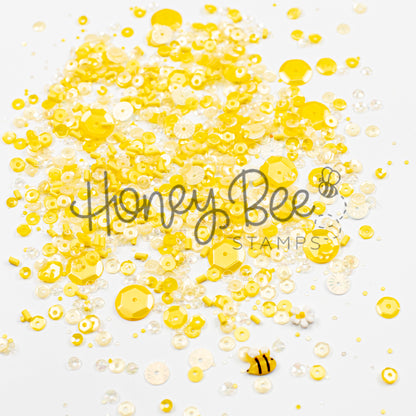 Honeycomb Glow - Sequin Mix with Special Daisy Charm and Bee Charm