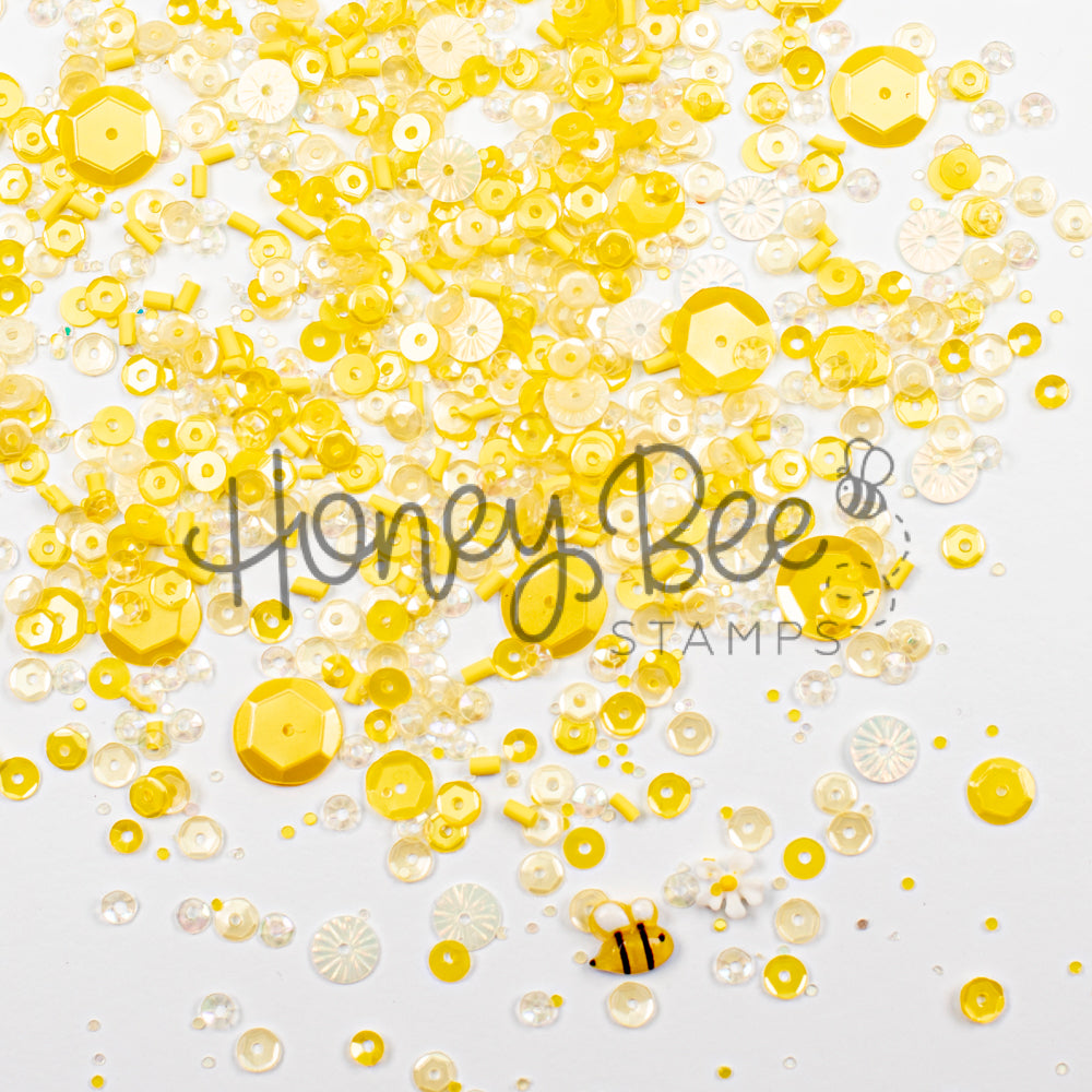 Honeycomb Glow - Sequin Mix with Special Daisy Charm and Bee Charm