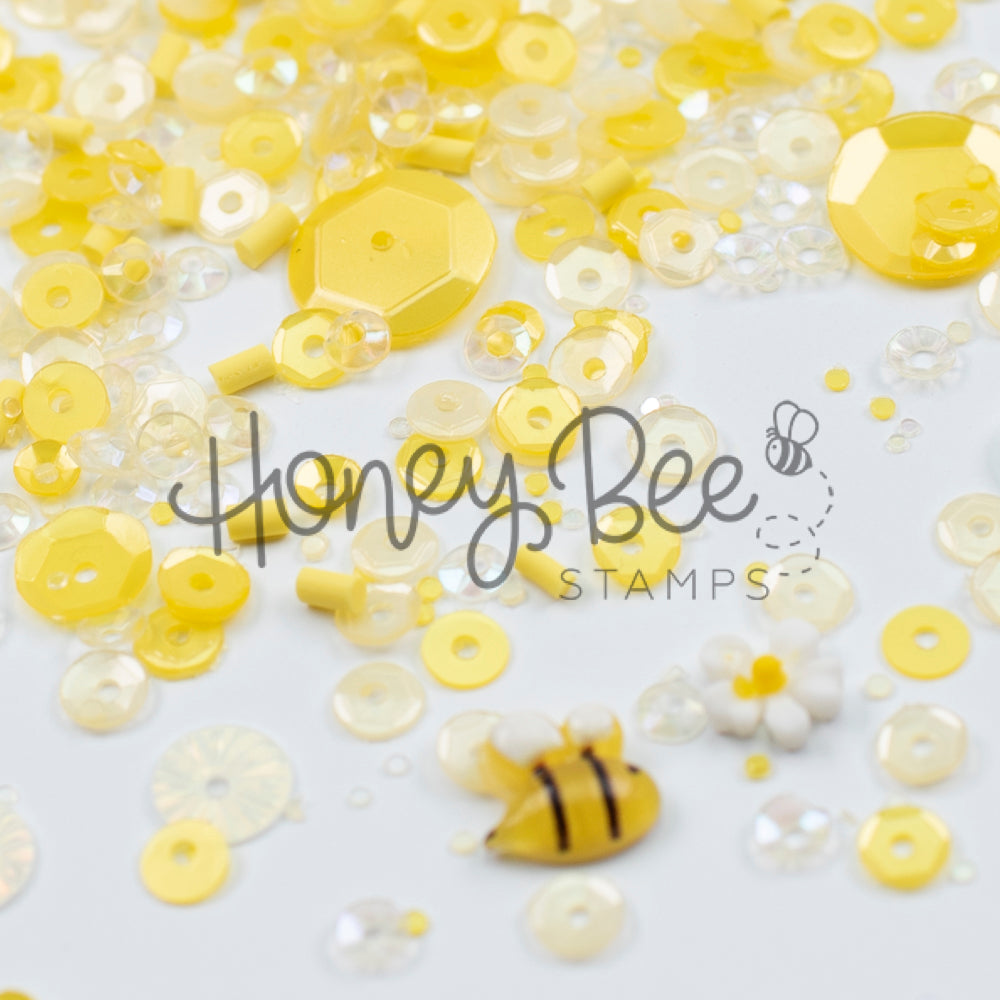 Honeycomb Glow - Sequin Mix with Special Daisy Charm and Bee Charm
