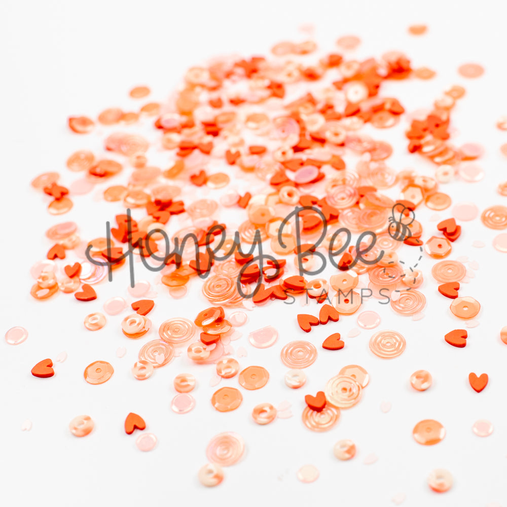 Orange Blossom - Sequin and Clay Hearts Mix