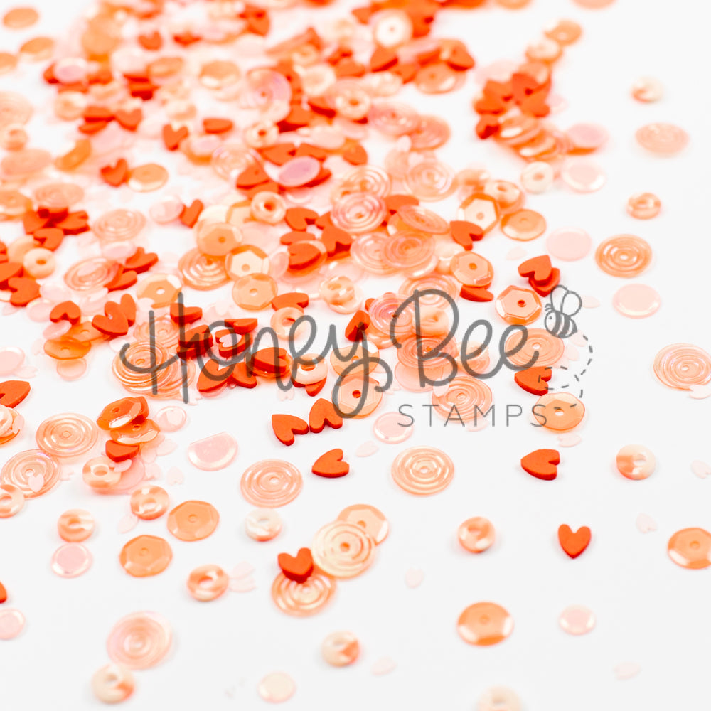 Orange Blossom - Sequin and Clay Hearts Mix