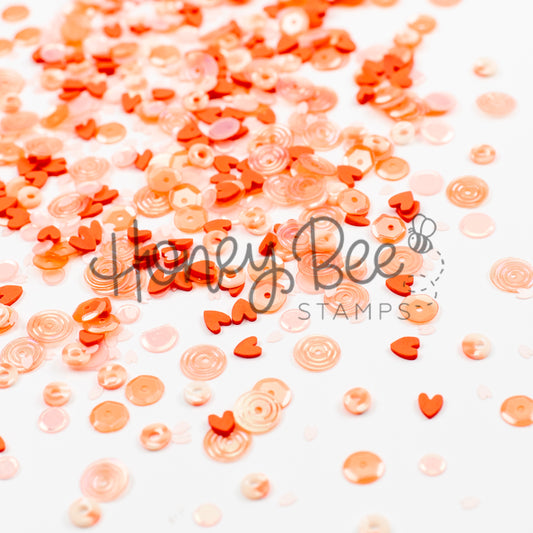 Orange Blossom - Sequin and Clay Hearts Mix