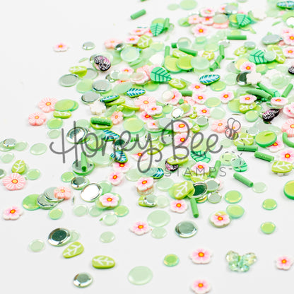 Garden Dreams - Sequin and Clay Mix, Includes Tiny Crystal Butterfly Charm