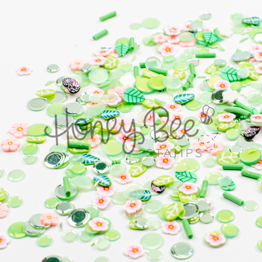 Garden Dreams - Sequin and Clay Mix, Includes Tiny Crystal Butterfly Charm