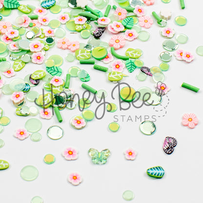 Garden Dreams - Sequin and Clay Mix, Includes Tiny Crystal Butterfly Charm