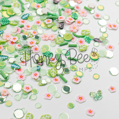 Garden Dreams - Sequin and Clay Mix, Includes Tiny Crystal Butterfly Charm