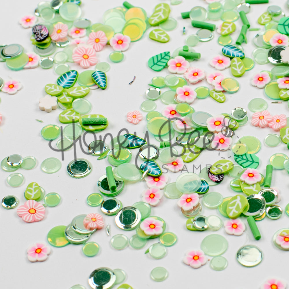 Garden Dreams - Sequin and Clay Mix, Includes Tiny Crystal Butterfly Charm