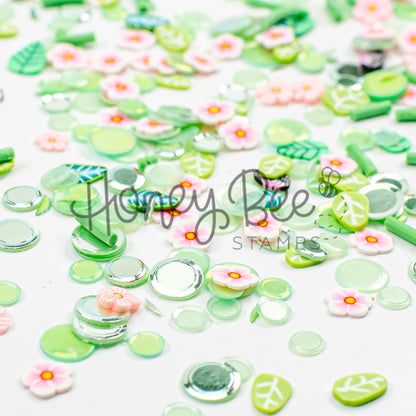 Garden Dreams - Sequin and Clay Mix, Includes Tiny Crystal Butterfly Charm