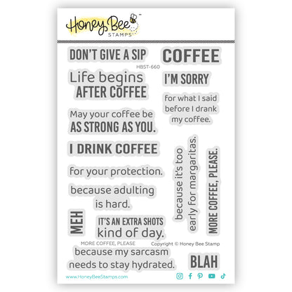 More Coffee Please - 4x 6 Photopolymer Stamp Set
