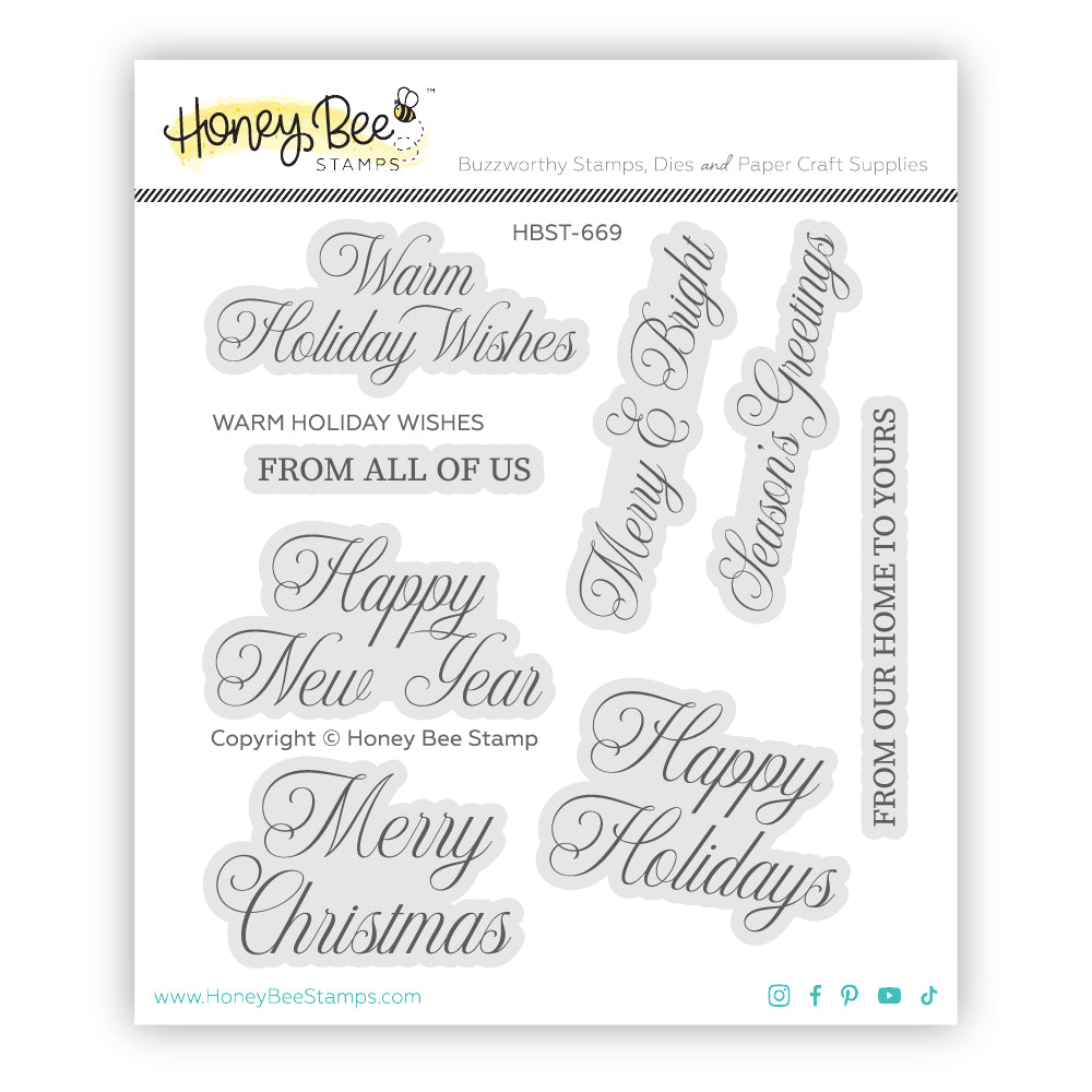 Warm Holiday Wishes - 4"x 4" Stamp Set
