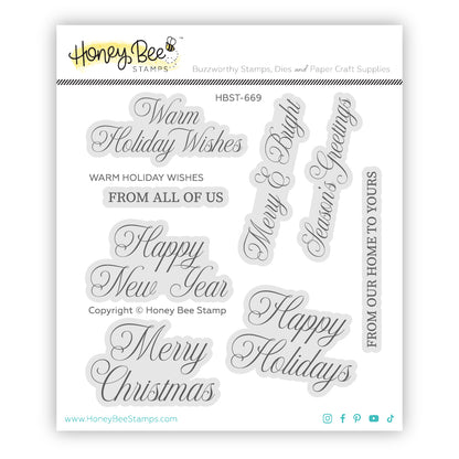 Warm Holiday Wishes - 4"x 4" Stamp Set