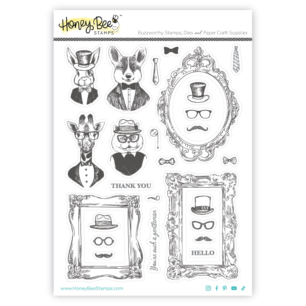 Dapper Decor - 6x8 Rubber Cling Stamp Set