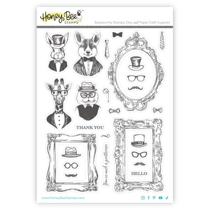 Dapper Decor - 6x8 Rubber Cling Stamp Set