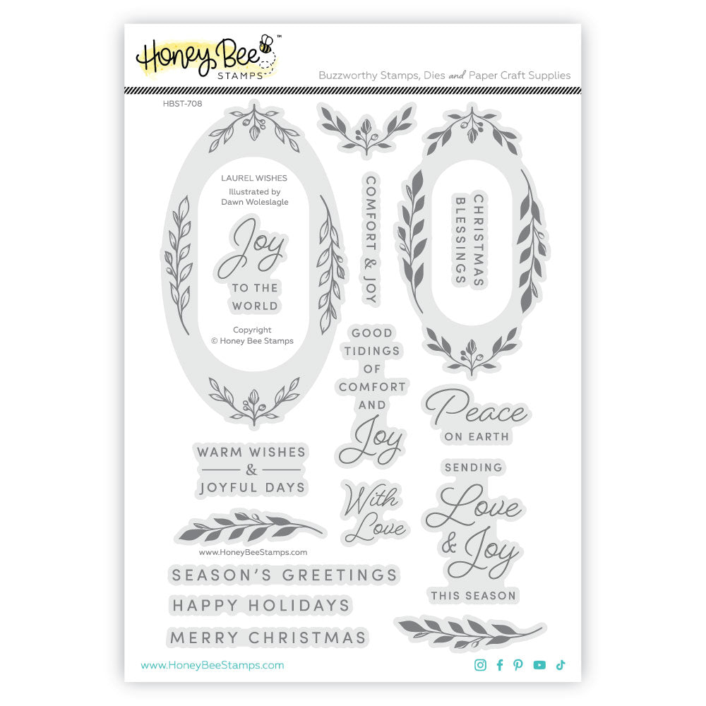 Laurel Wishes stamp set by Honey Bee Stamps