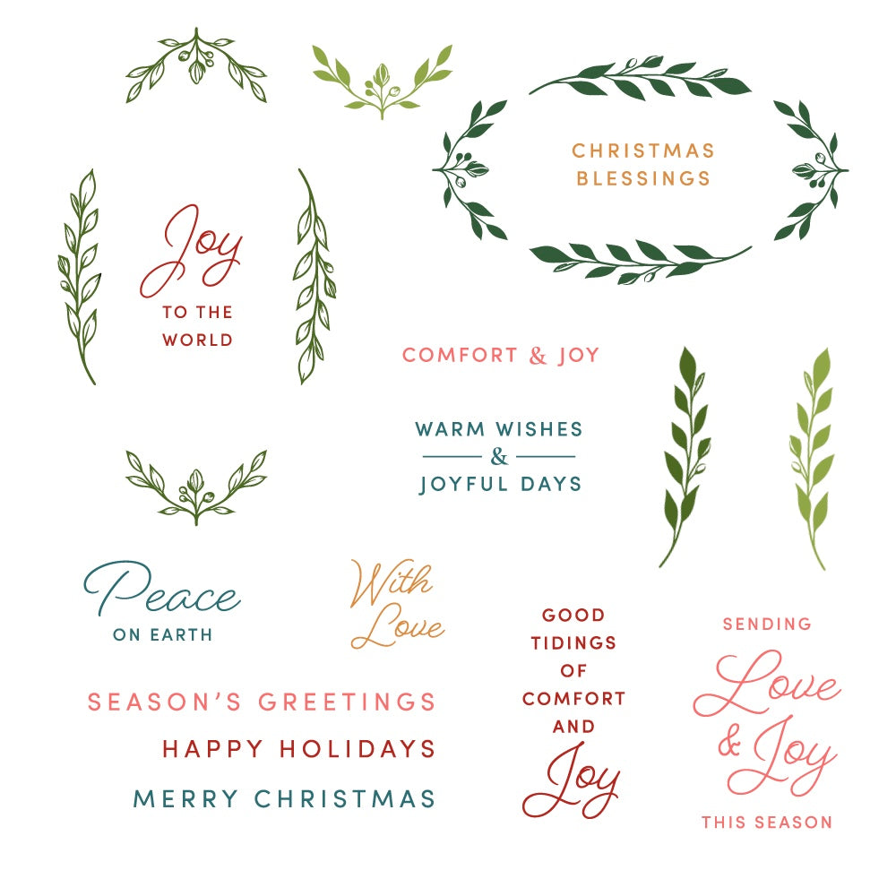 Laurel Wishes - 6x8 Photopolymer Stamp Set