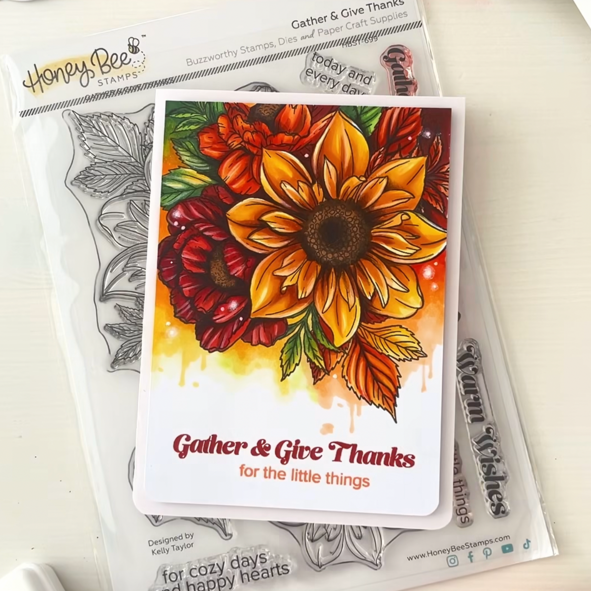 Gather & Give Thanks Stamp Set, Honey Cuts, and Stencil Bundle