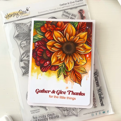 Gather & Give Thanks Stamp Set, Honey Cuts, and Stencil Bundle
