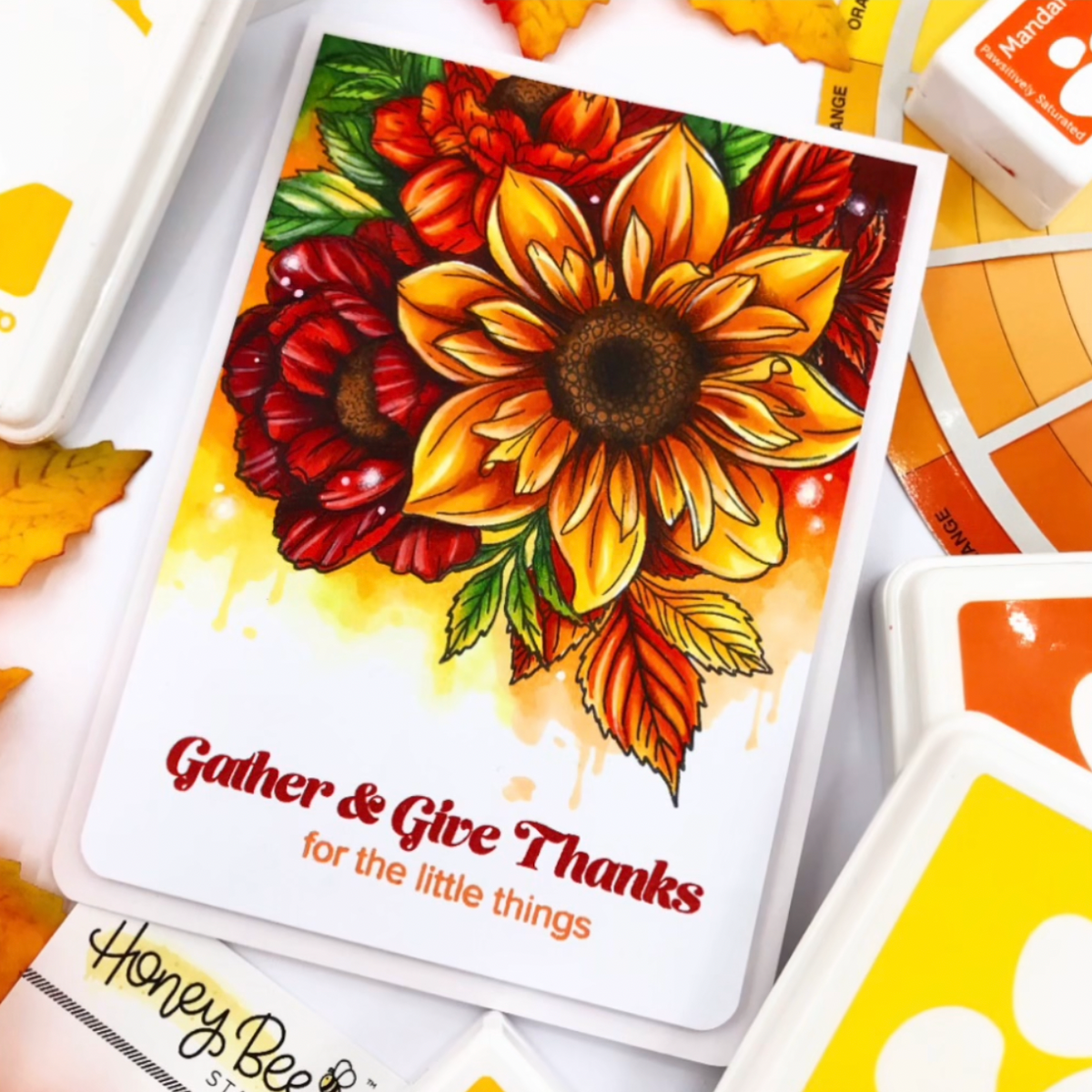 Gather & Give Thanks Stamp Set, Honey Cuts, and Stencil Bundle