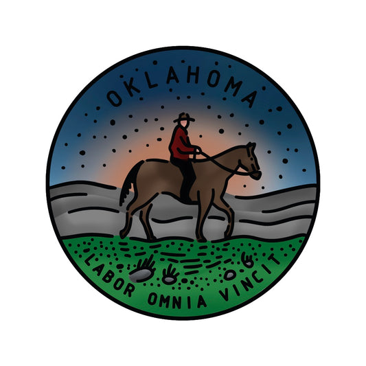 50 States Circles - 2x2 Stamp Set - Oklahoma