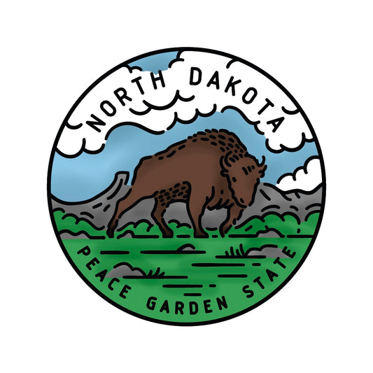 50 States Circles - 2x2 Stamp Set - North Dakota