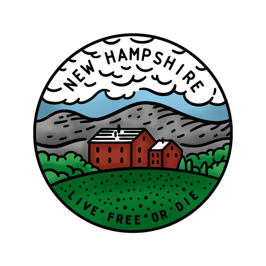 50 States Circles - 2x2 Stamp Set - New Hampshire