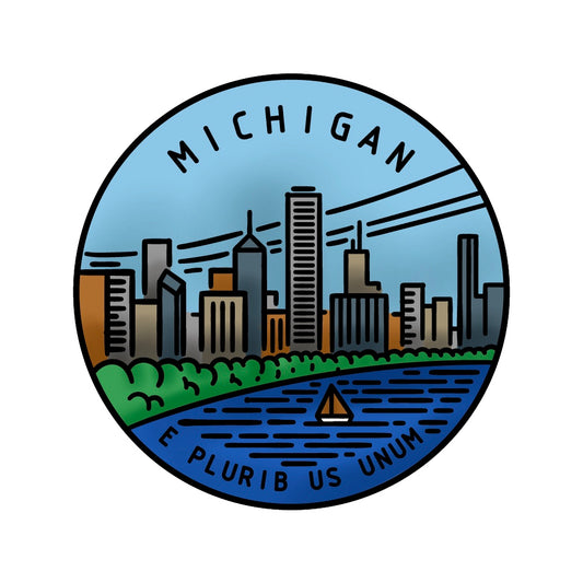 50 States Circles - 2x2 Stamp Set - Michigan