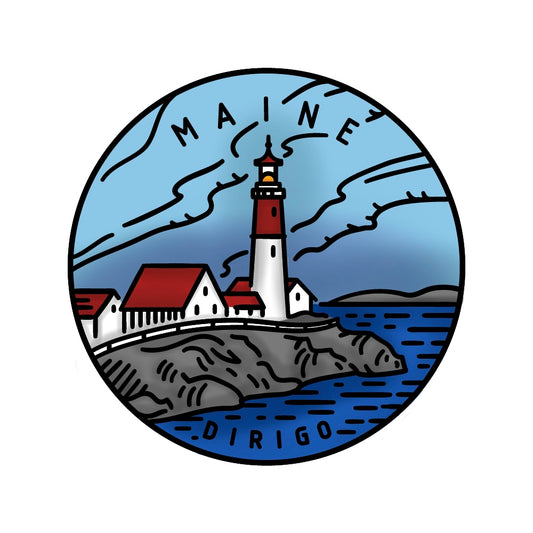 50 States Circles - 2x2 Stamp Set - Maine