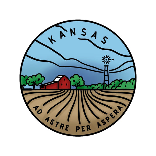 50 States Circles - 2x2 Stamp Set - Kansas