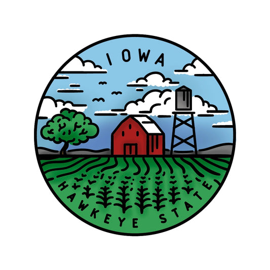 50 States Circles - 2x2 Stamp Set - Iowa