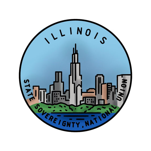50 States Circles - 2x2 Stamp Set - Illinois